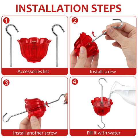 SIXTOYZF red flower shape adds backyard charm while protecting nectar.