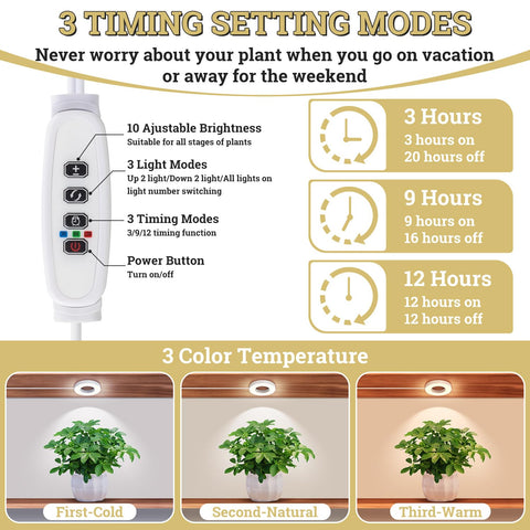SIYOMG dimming control with ten brightness levels for tailored plant exposure