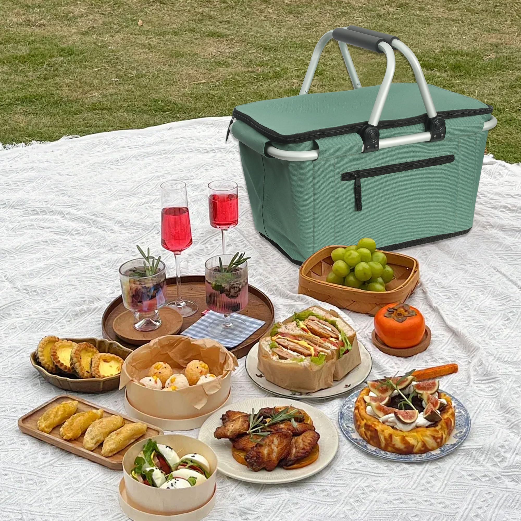 SIYUAN collapsible basket folds flat for compact storage.