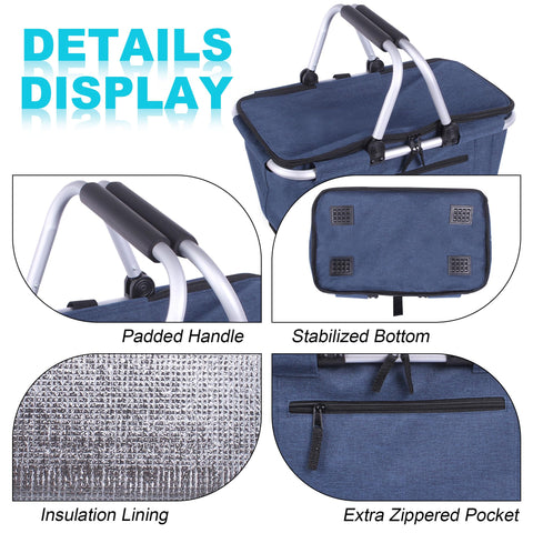 SIYUAN Picnic Basket aluminum frame adds durability for everyday use.
