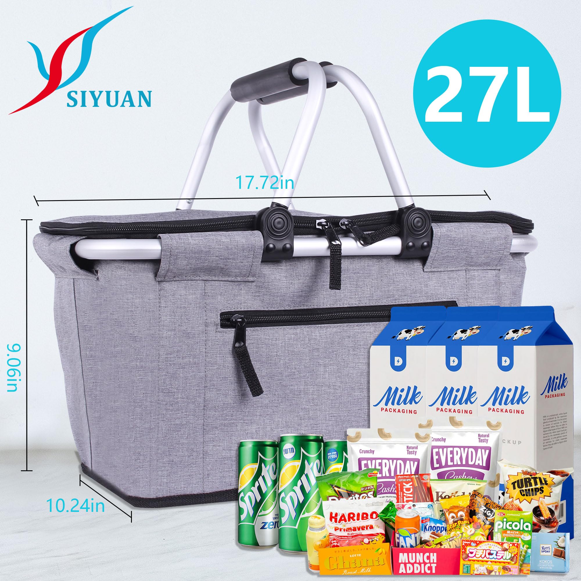 SIYUAN picnic basket insulated lining keeps drinks cool for hours outdoors.