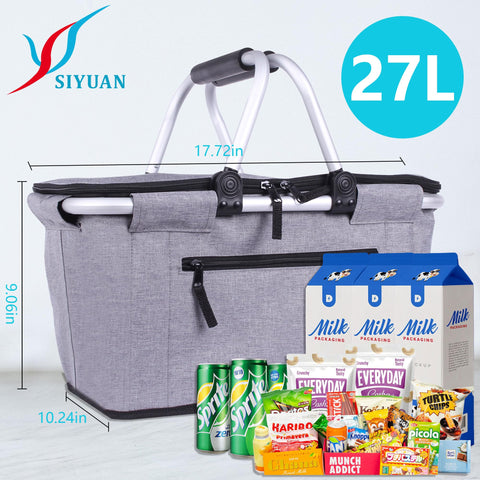 SIYUAN picnic basket insulated lining keeps drinks cool for hours outdoors.