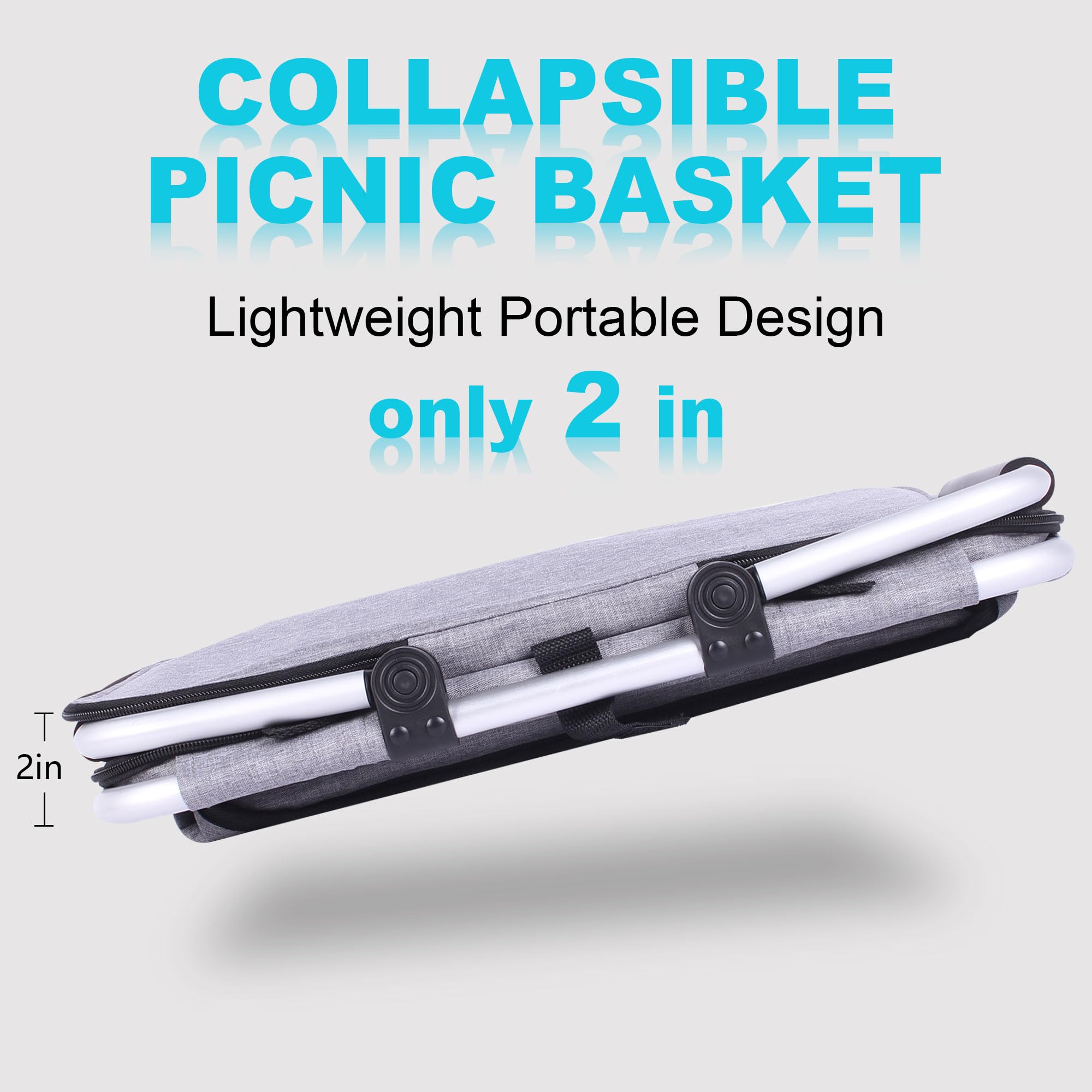 SIYUAN picnic basket with spacious 27L capacity for groceries and snacks.