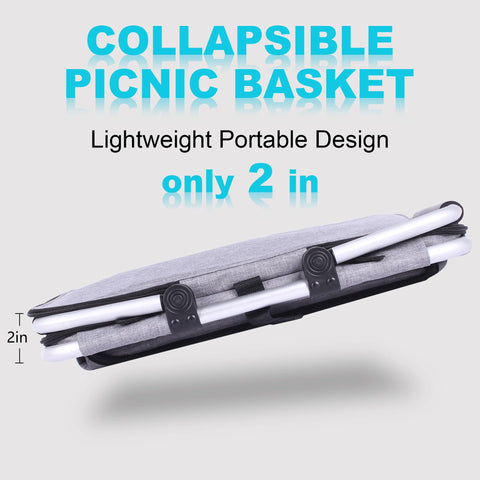 SIYUAN picnic basket with spacious 27L capacity for groceries and snacks.