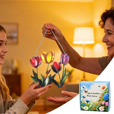 Sizavi Tulip suncatcher presented as a thoughtful gift for moms and friends