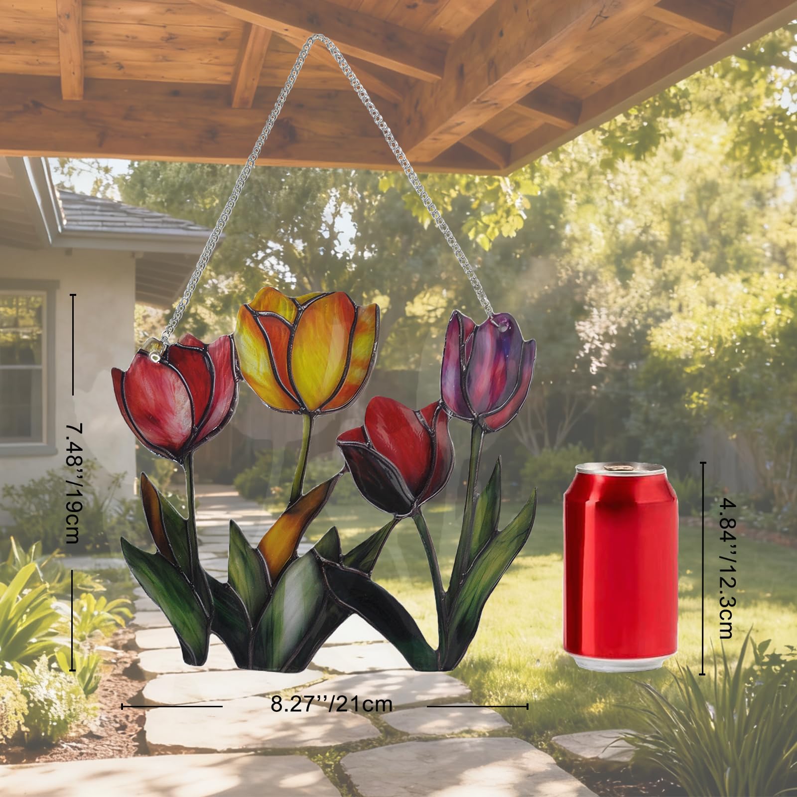 Sizavi Tulip window hanging with suction cup for versatile mounting