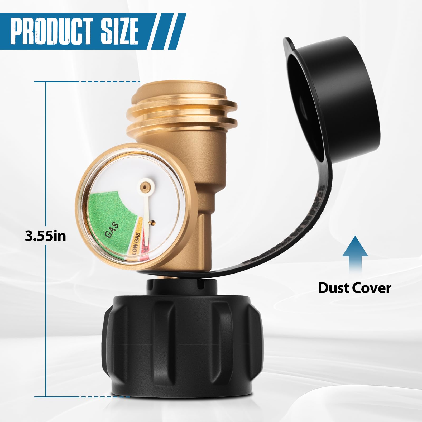 Siziviki color coded gas dial shows remaining propane at a glance for planning grills.
