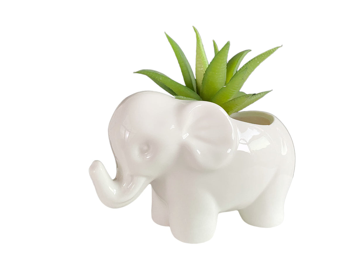 SJBAG elephant-shaped ceramic planter suitable for succulents and small plants
