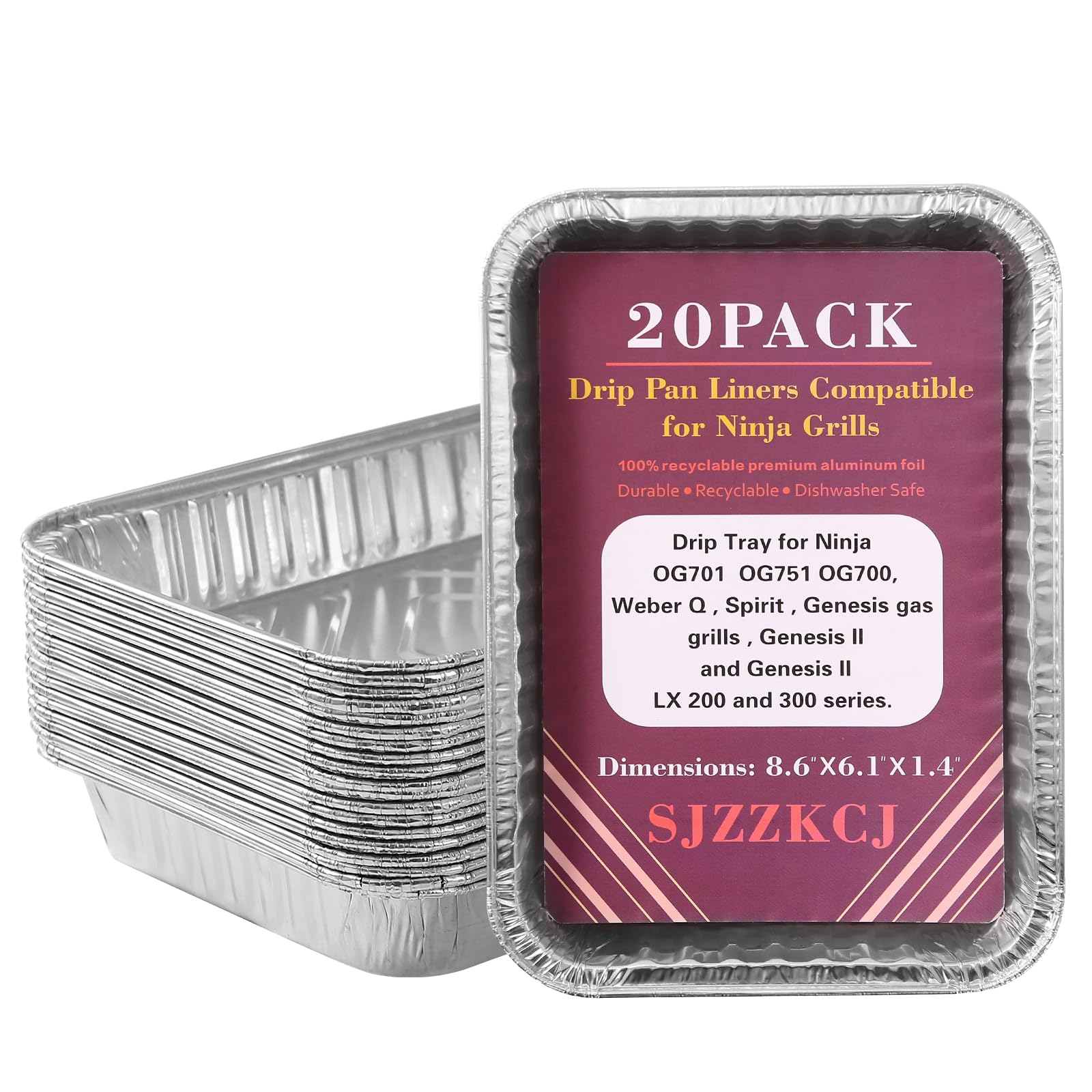 SJZZKCJ drip-pan liner for Ninja OG701-compatible grills; quick cleanup after grilling.
