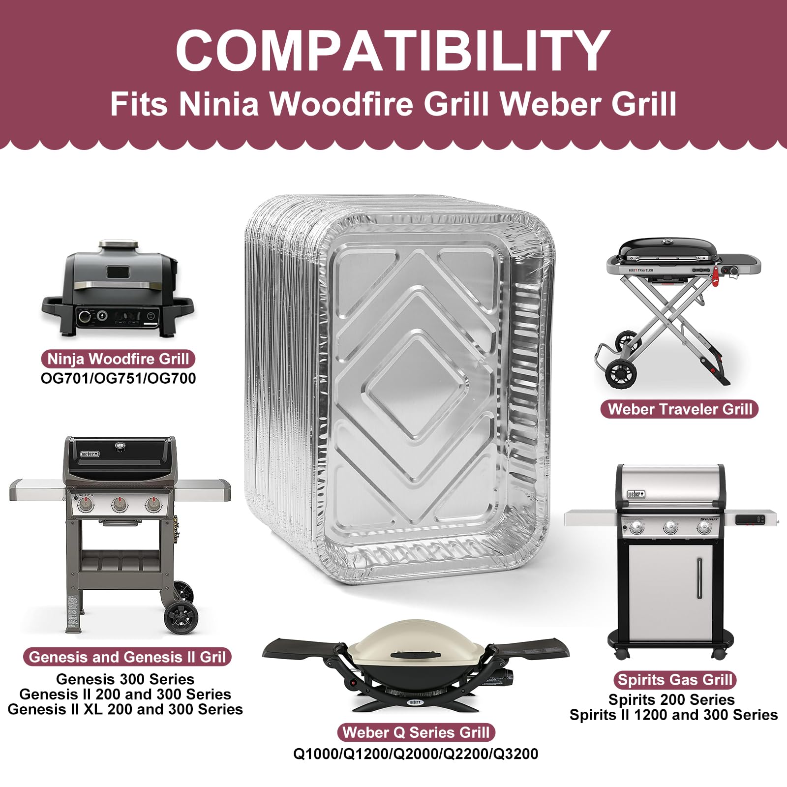 SJZZKCJ drip-pan liner for Ninja OG751-compatible grills; reduces mess and disposal hassle.