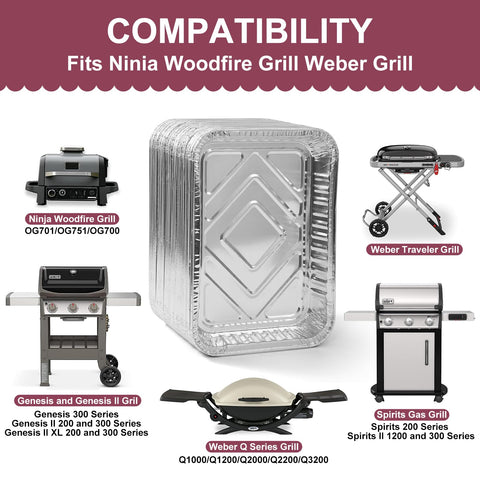 SJZZKCJ drip-pan liner for Ninja OG751-compatible grills; reduces mess and disposal hassle.