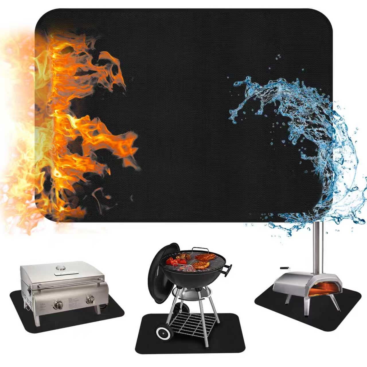 Skablix fireproof under-grill mat 24x31 shielding outdoor table from heat