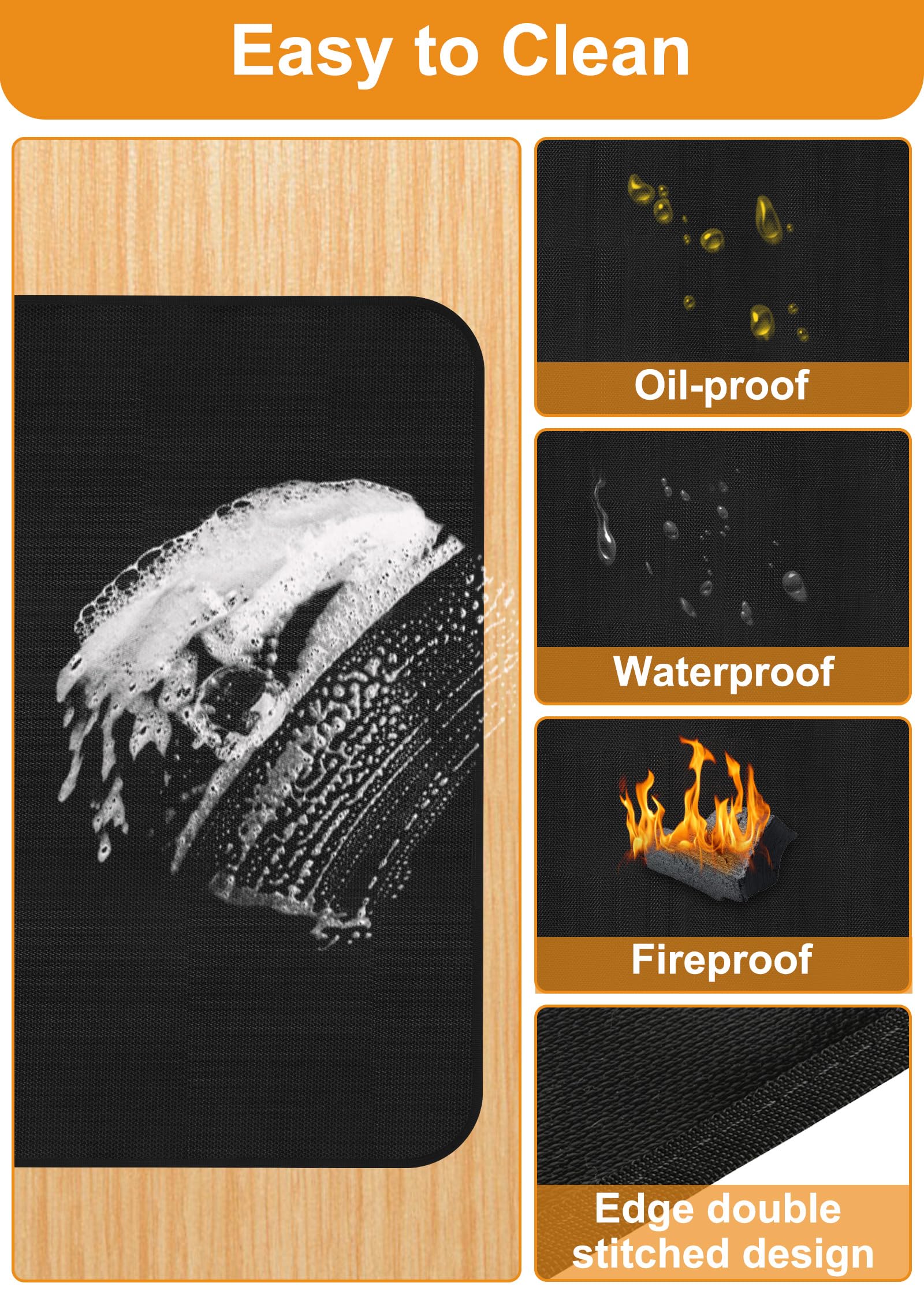 Skablix 24x31 inch mat used as under-grill protection