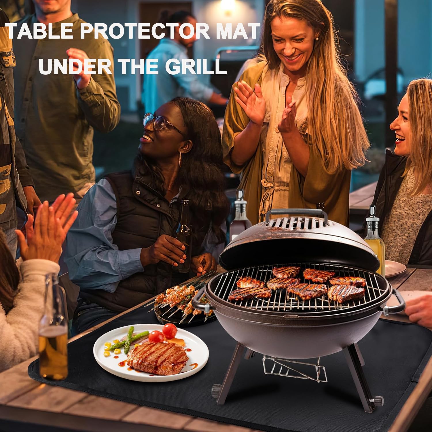 Skablix table-top protection mat close-up showing waterproof and oil-proof surface
