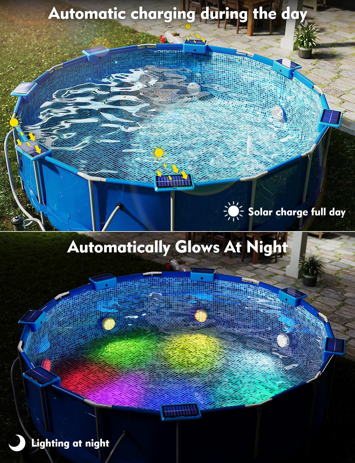 Skairipa IP68 waterproof pool lights operate safely underwater.