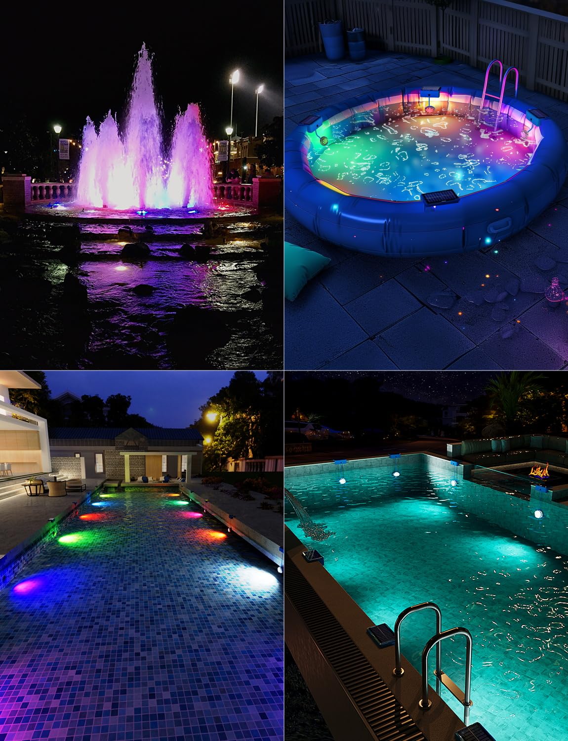 Skairipa solar charging keeps pool lights ready for nightly use.