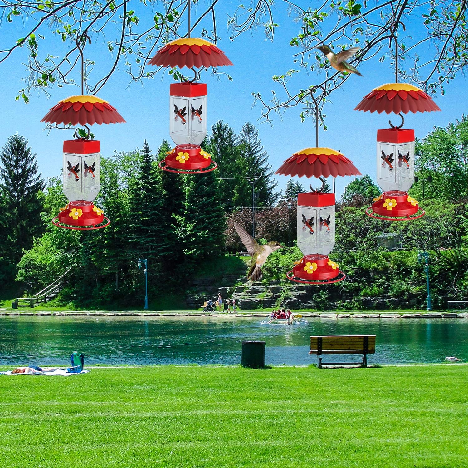 Skaithee Ant Guard Protection Dome helps keep feeder clean.