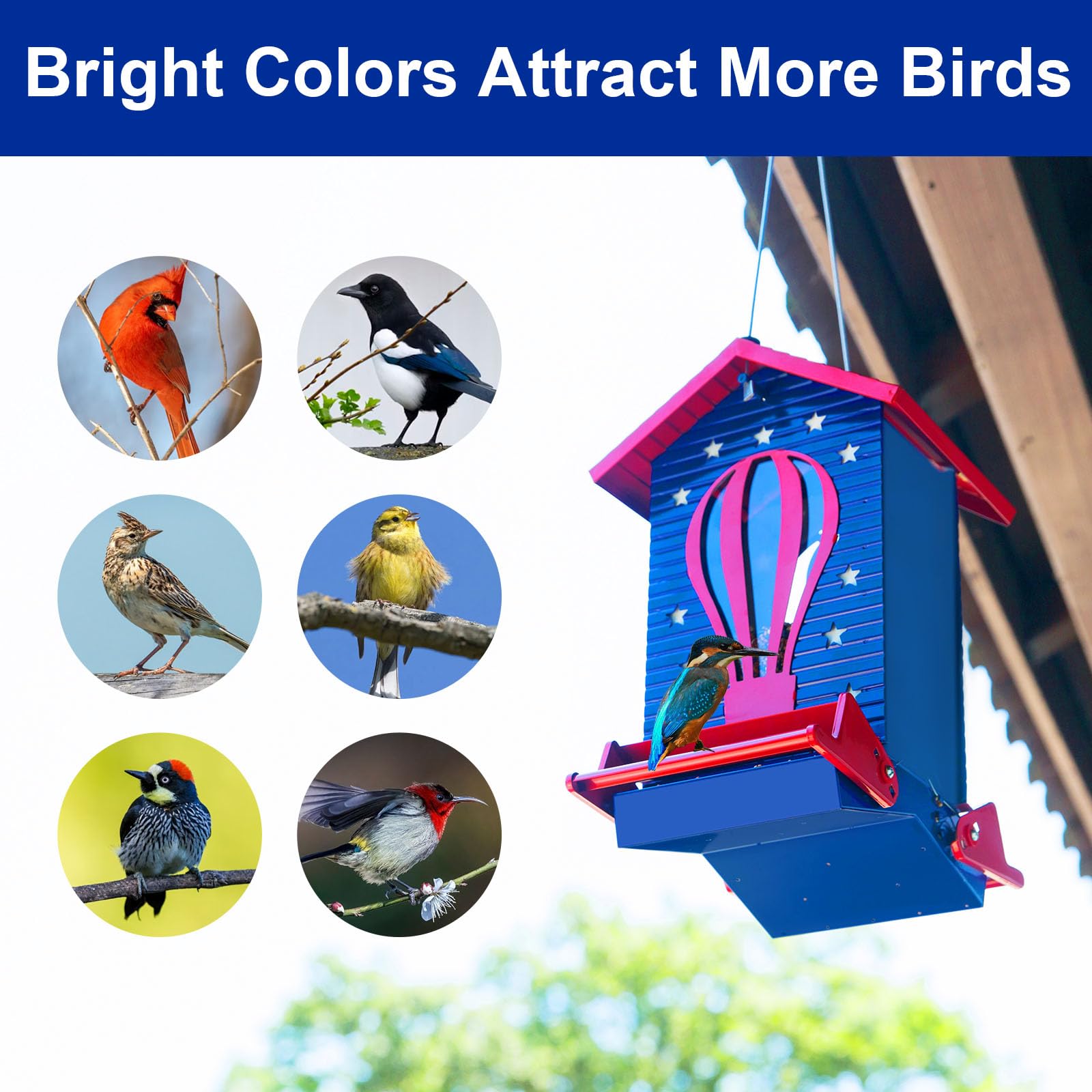 Skaithee cute-design bird feeder doubles as charming garden decor.