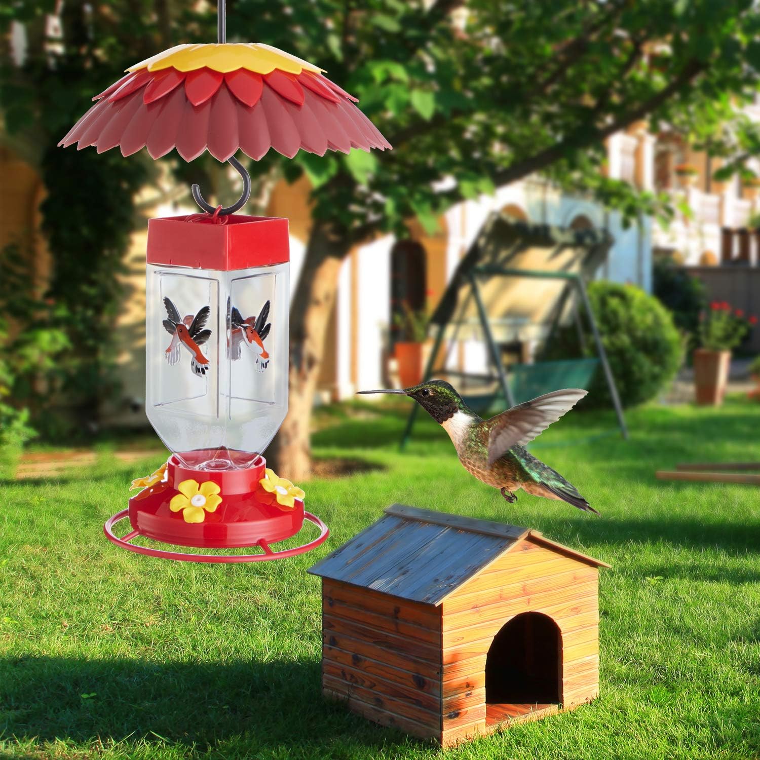 Skaithee Outdoor Bird Feeder Umbrella adds weather protection outdoors.