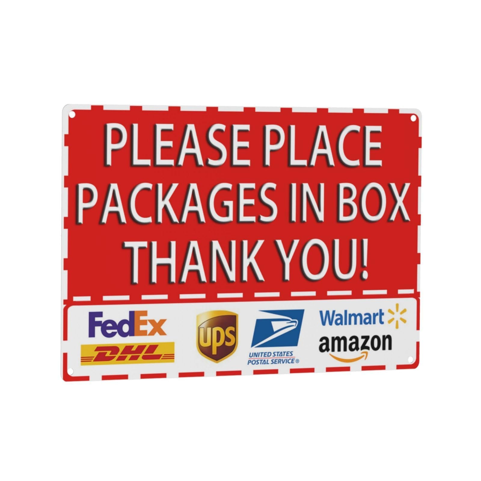 SKDSArts delivery sign for outside porch; durable weatherproof metal for outdoor package guidance.