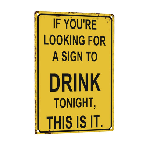 SKDSArts funny bar sign metal wall decor bright colors for home bars.