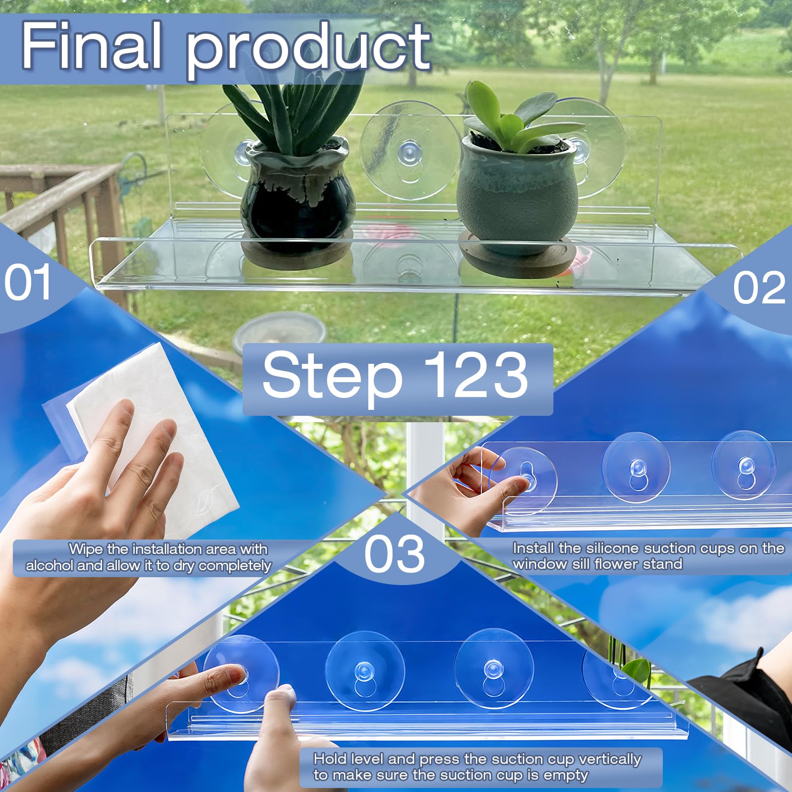 SKEWO acrylic window shelf holds herbs securely indoors or outdoors