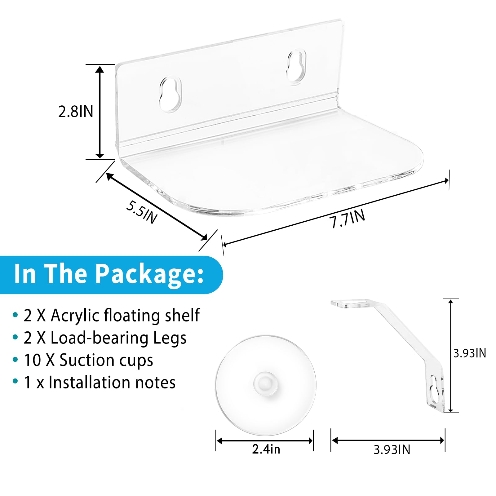 SKEWO load-bearing bracket on acrylic shelf supports indoor plants