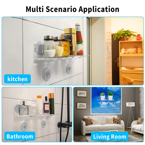 SKEWO shelf mounted on smooth tile or mirror for display
