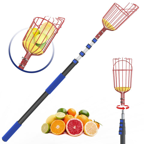 SKGPOLE 26ft reach extended to access tall fruit trees for safe harvesting