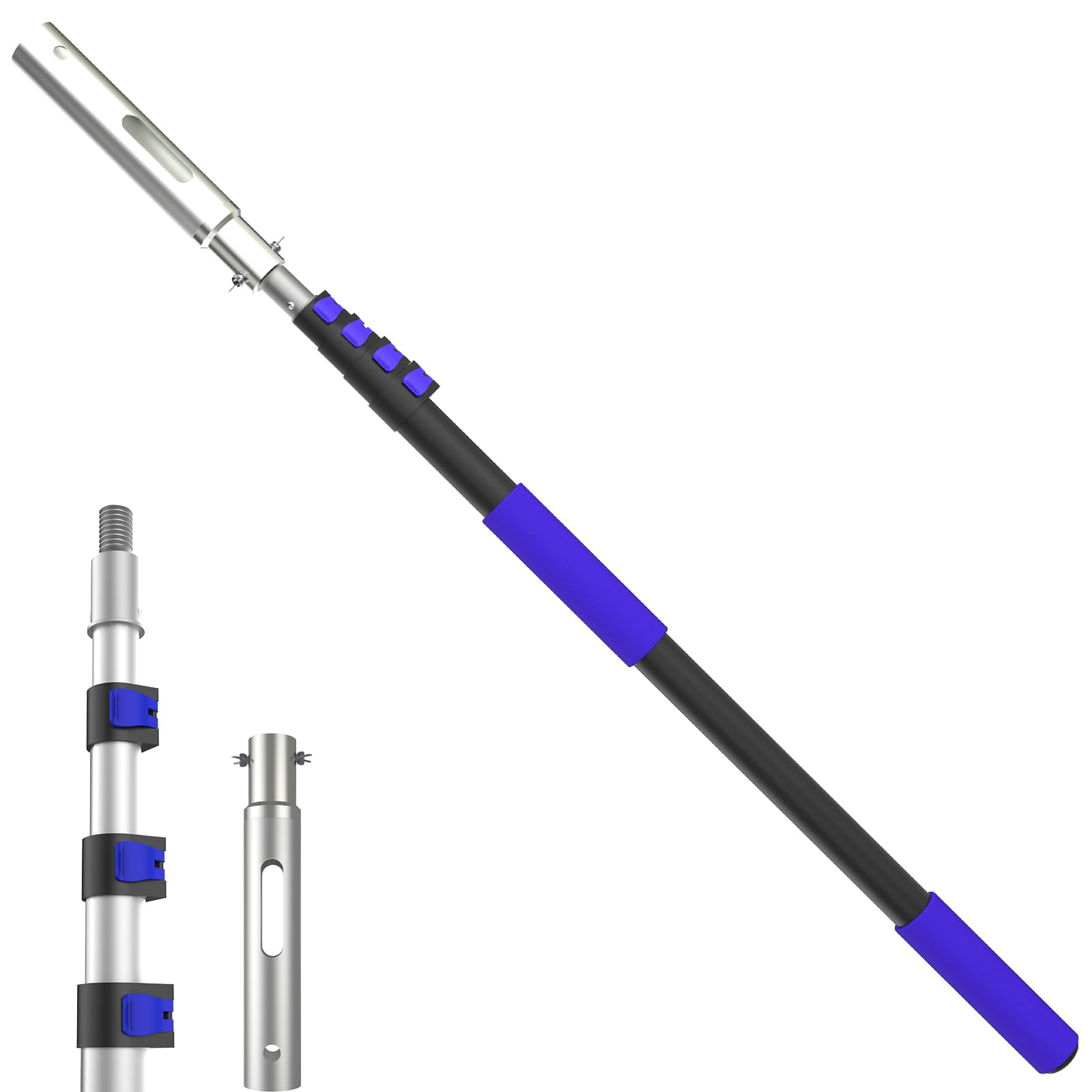 SKGPOLE pool pole extended to 16 feet for reaching corners and under shelves.
