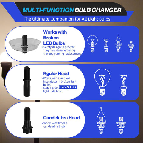 SKGPOLE suction cup bulb changer anchors to recessed lights.