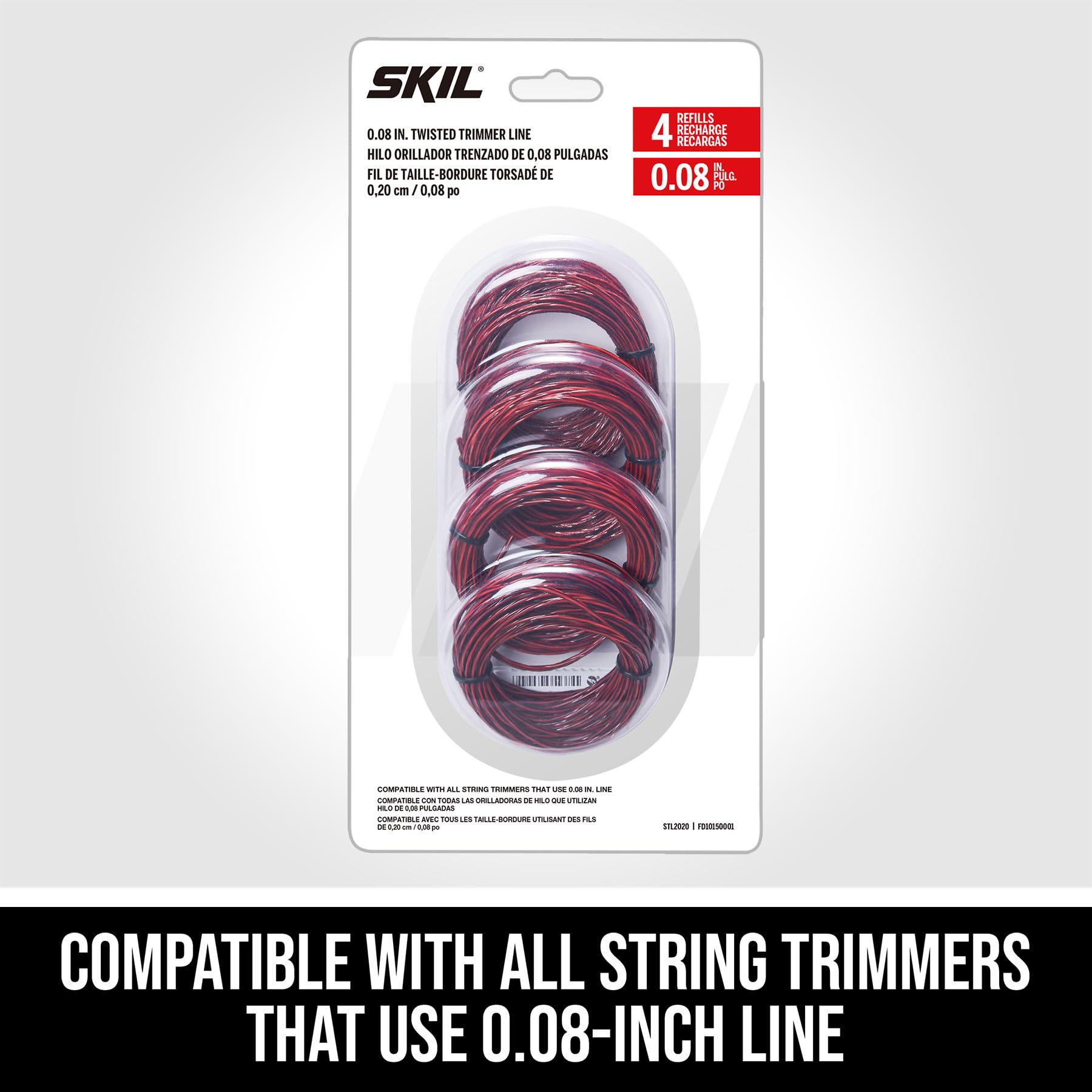 SKIL 0.08 inch coil with four pre-cut segments for fast, easy installation.