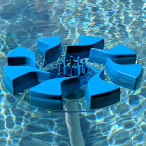 SkimmerMotion Original pool surface cleaner in action, quick debris pickup for clearer water.
