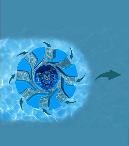 SkimmerMotion Original clarifies water by gathering fine surface particles.