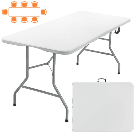 SKOK 6ft folding picnic table with white top for durable outdoor dining