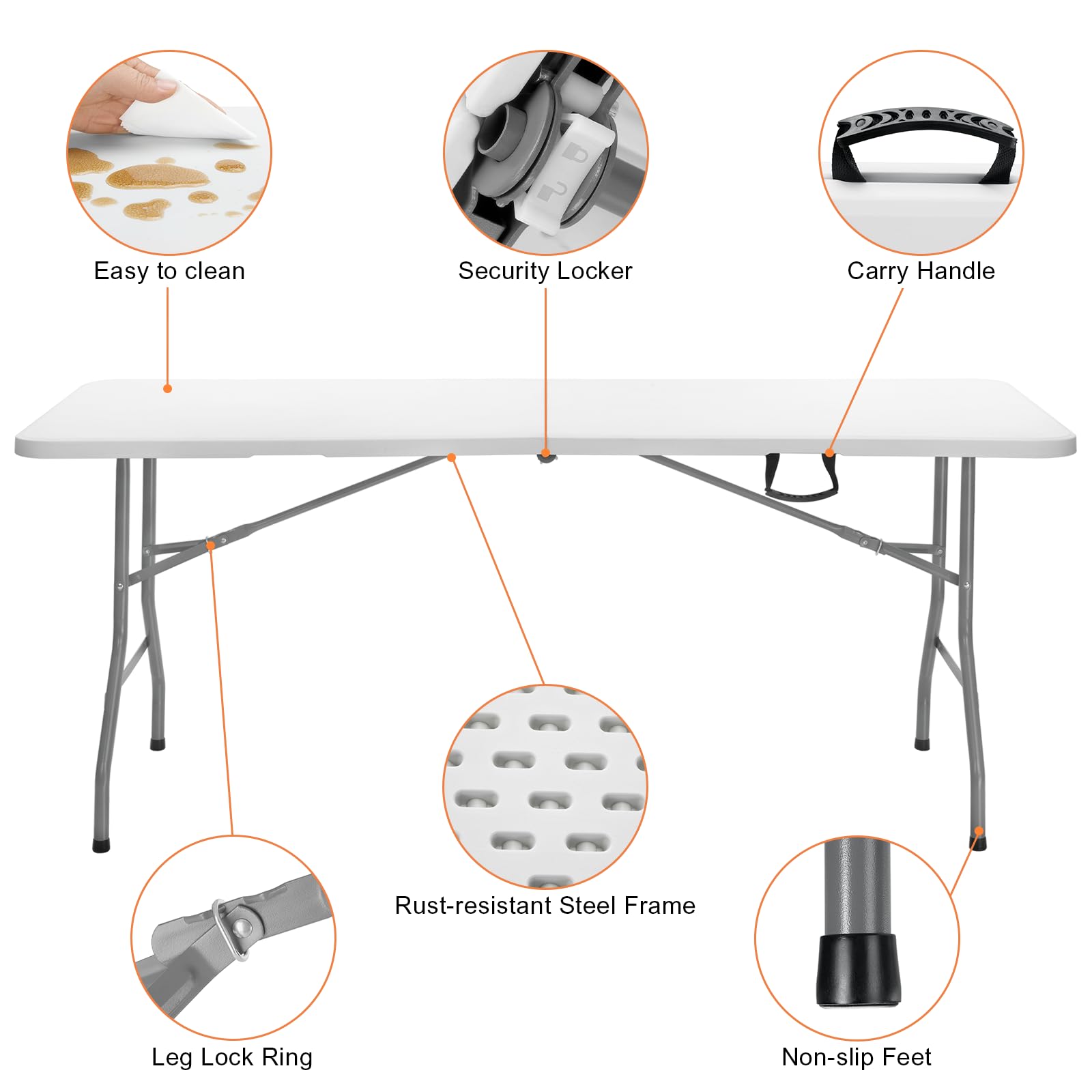 SKOK honeycomb-top white table offers sturdy, easy-to-clean surface