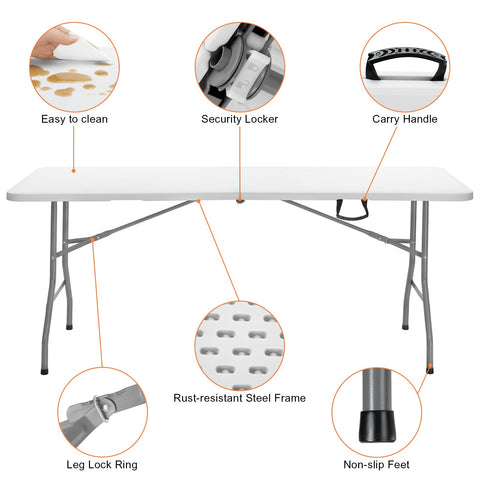 SKOK honeycomb-top white table offers sturdy, easy-to-clean surface