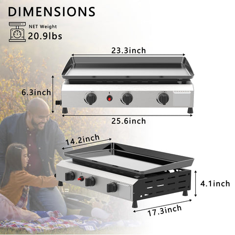Two side shelves and lower rack provide extra prep space and storage