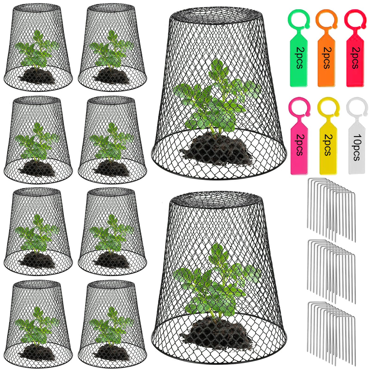 SKWIRRLE chicken-wire cloche cover set protecting seedlings from wildlife