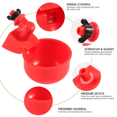 SKWIRRLE poultry drinking bowl uses gravity-fed flow for hands-free watering