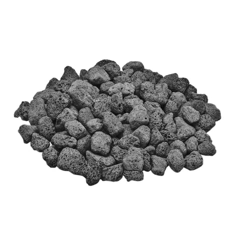 Skyflame lava rocks for fire pits, 3/4–1 inch, dark textured surface for even heat.