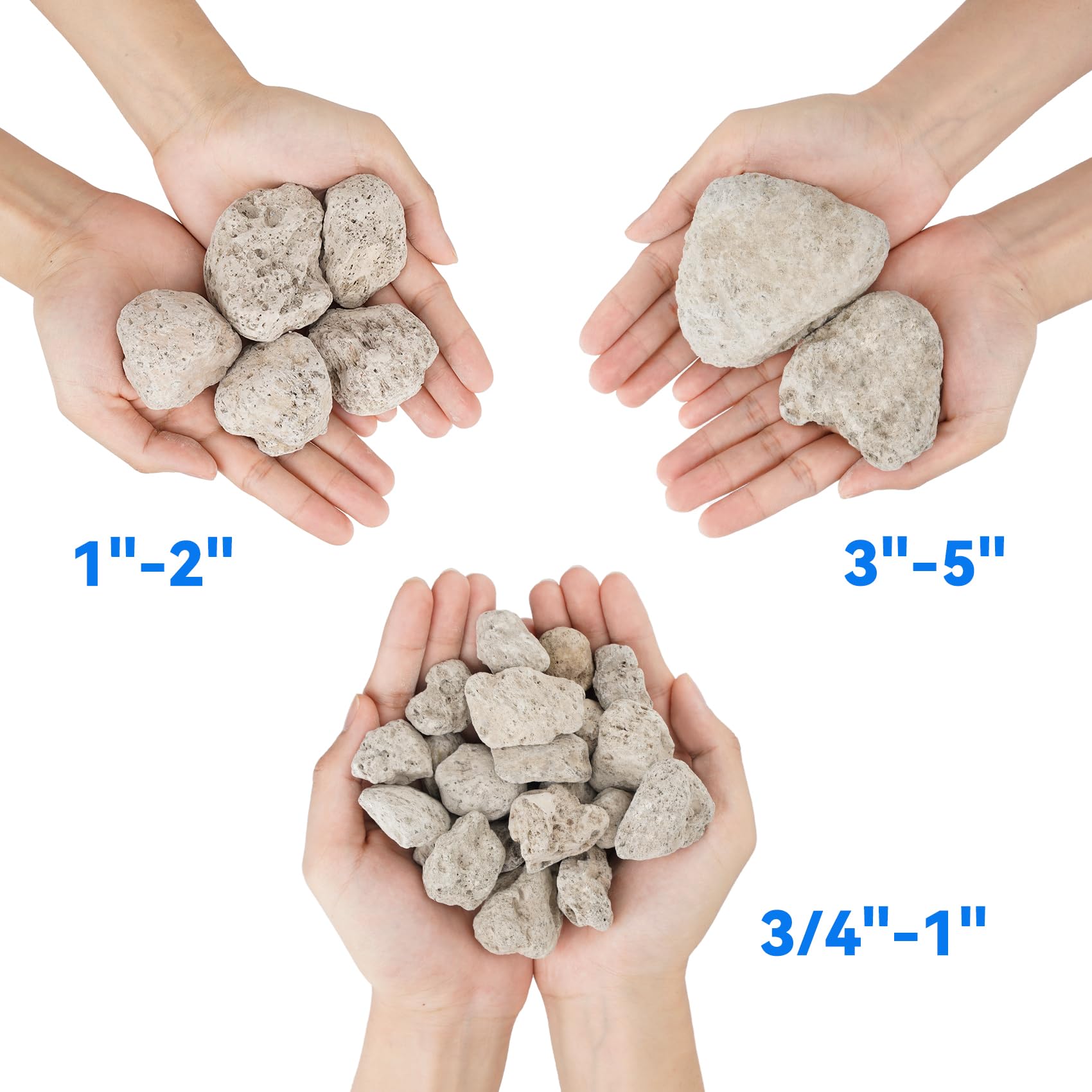 Skyflame 3-5 inch pumice stone, easy drop-in for pits, no smoke.