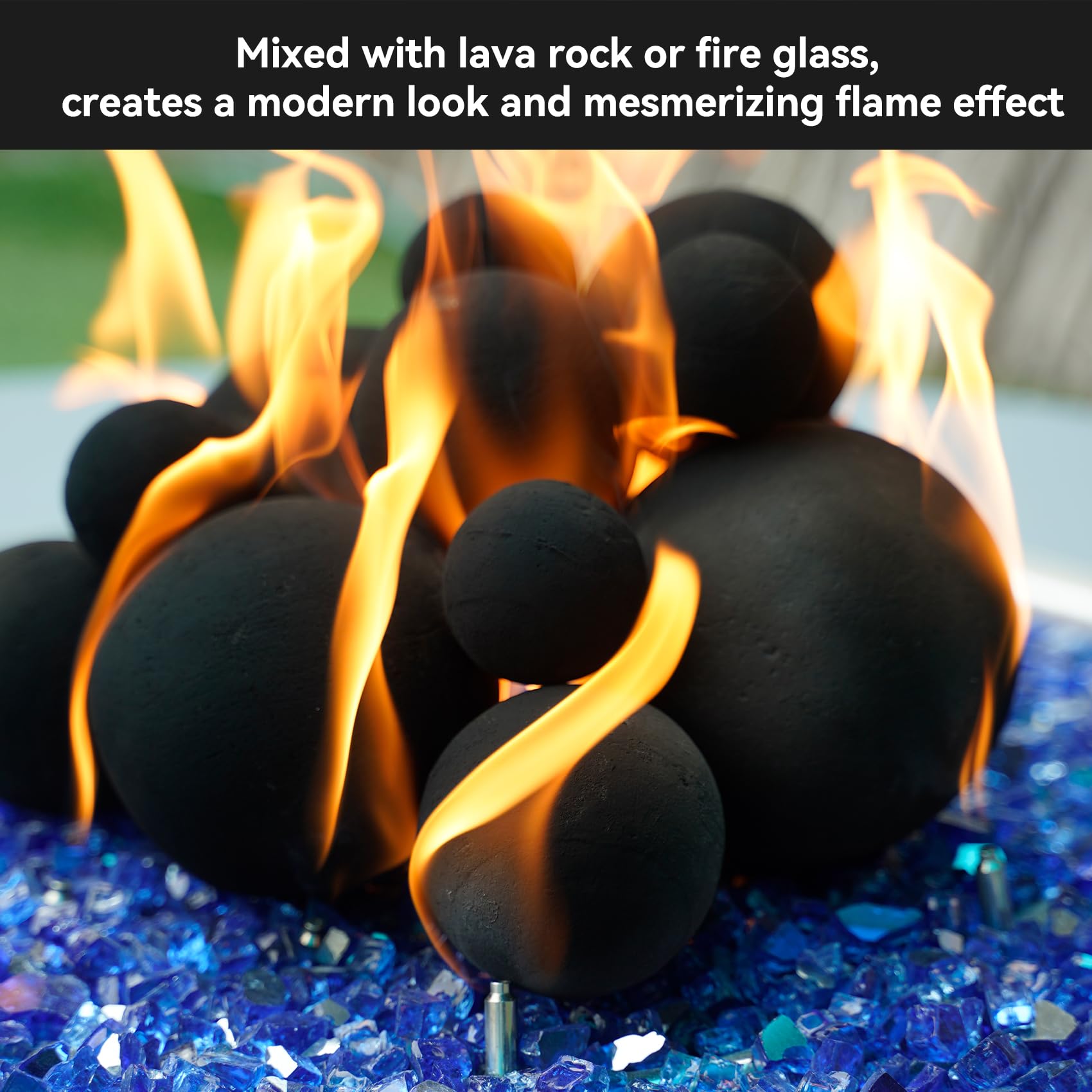 Skyflame burn-clean fire pit balls reduce smoke and odor in open flames