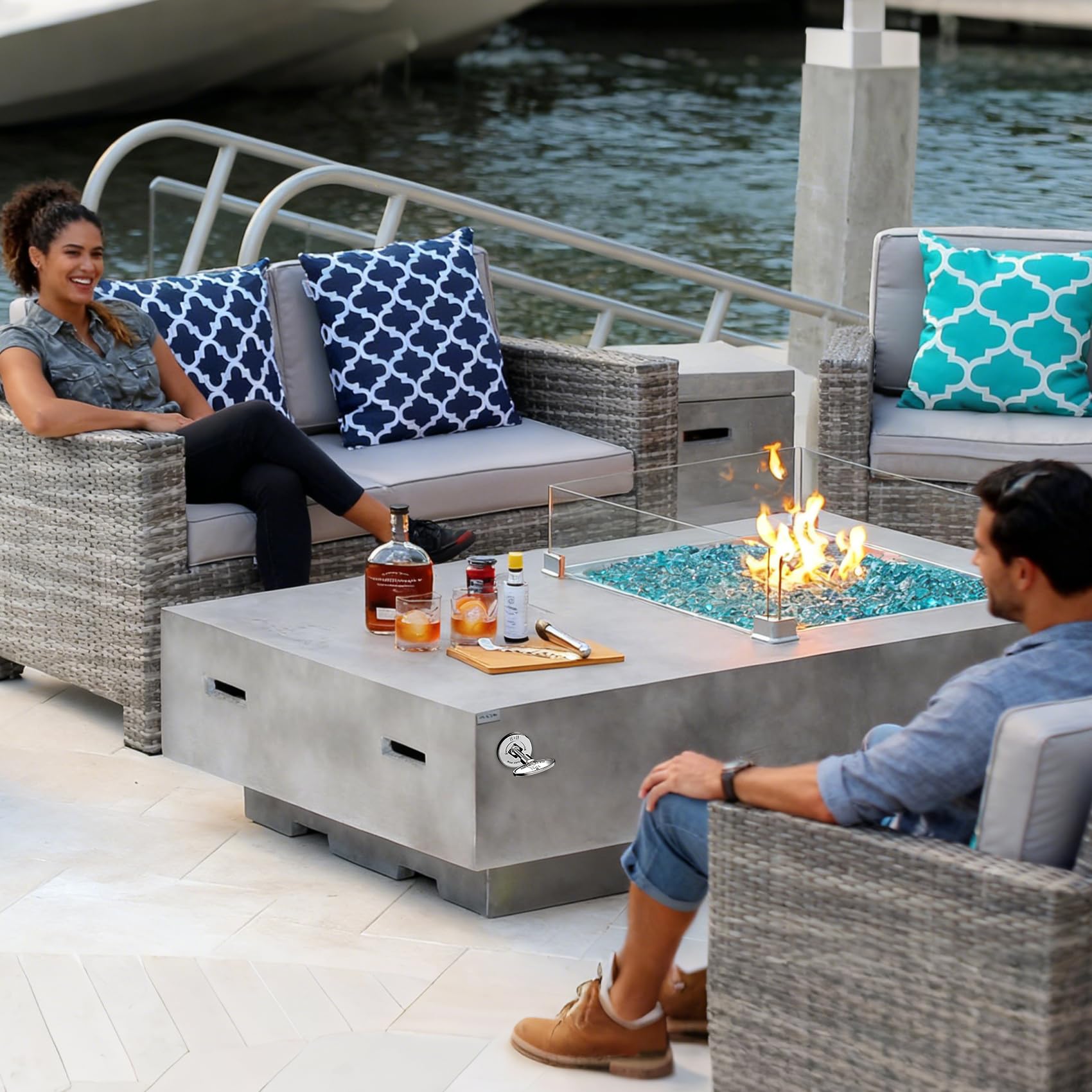 Skyflame burner assembly for fireplace projects with easy DIY installation
