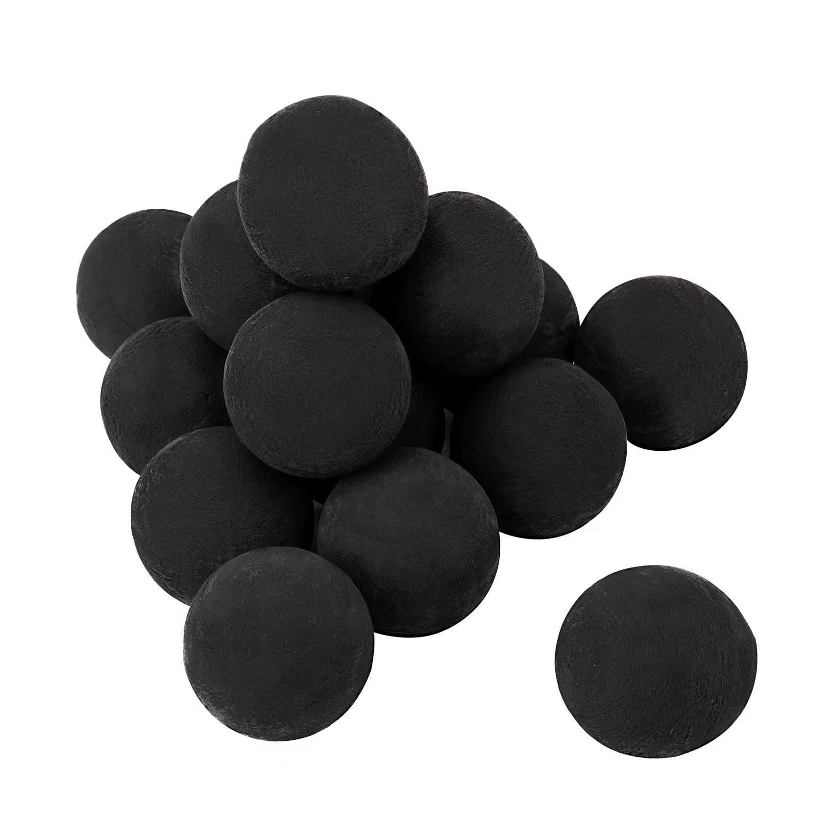 Skyflame ceramic fire balls 3-inch set in a pit provide a clean burn with no smoke.