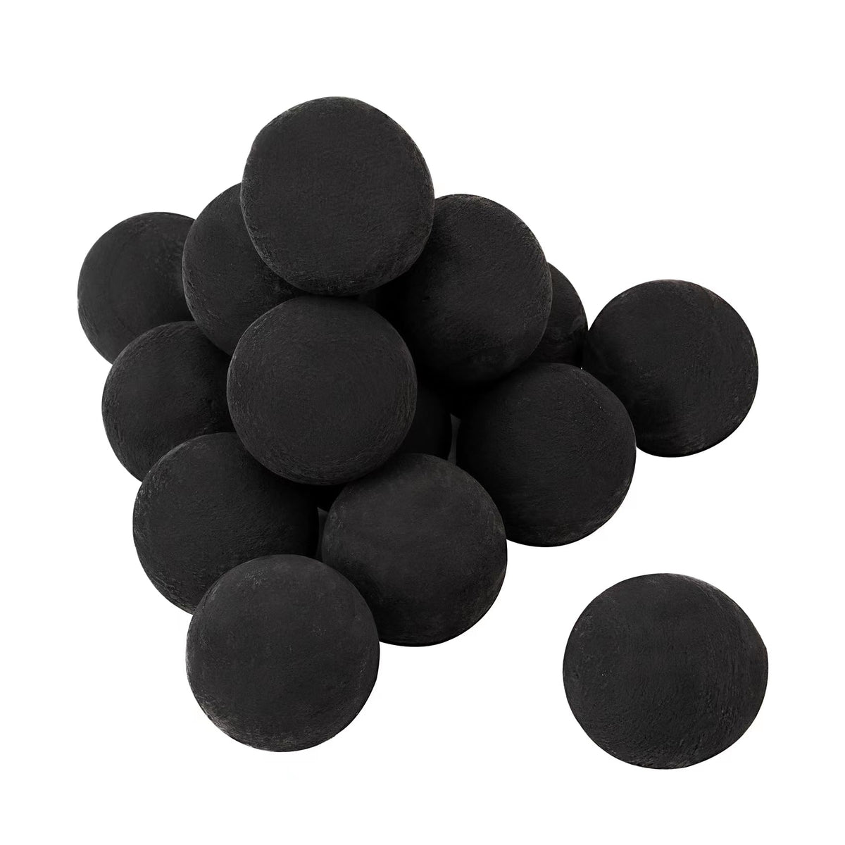 Skyflame ceramic fire balls 3-inch set in a pit provide a clean burn with no smoke.
