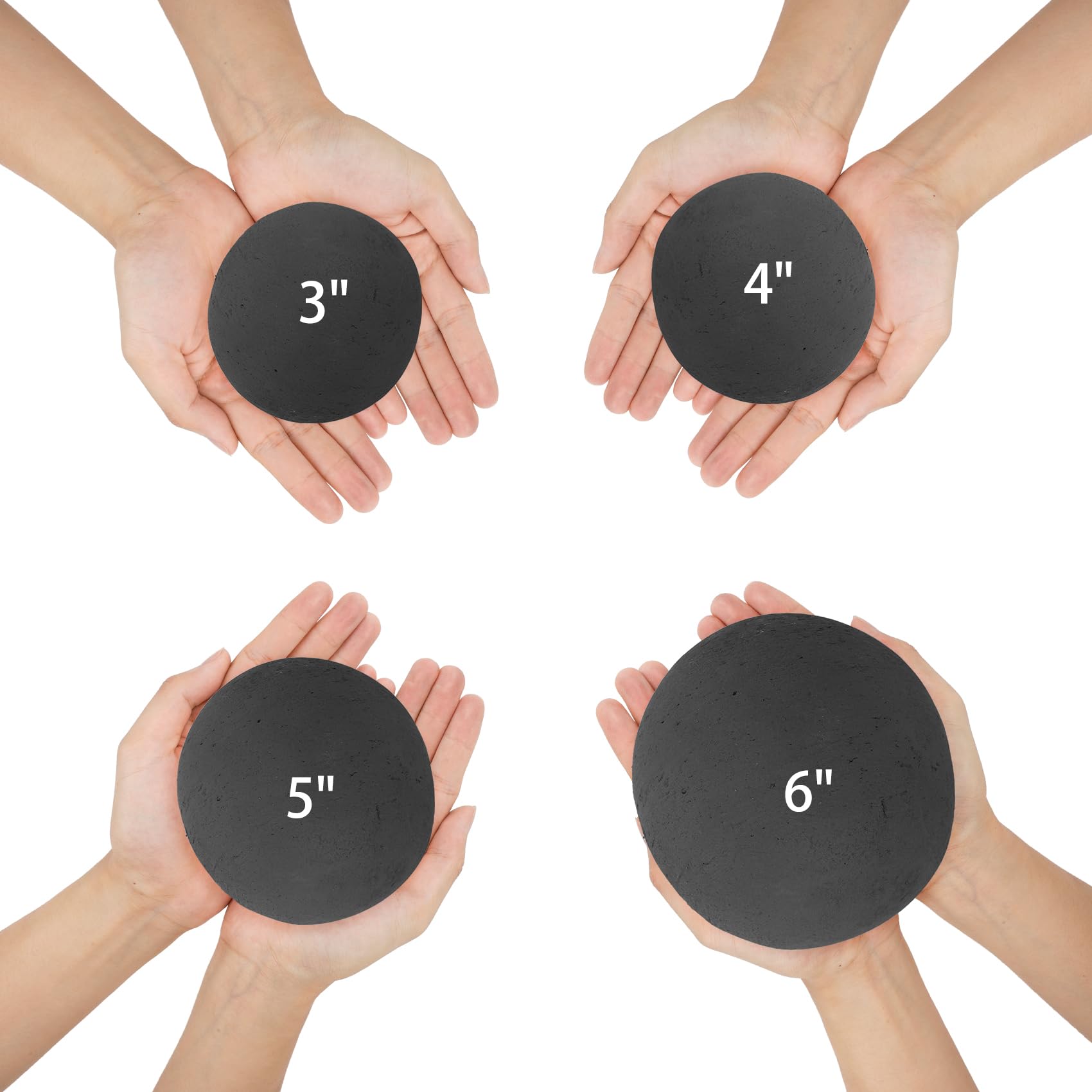 Skyflame ceramic fire spheres close-up in black finish for modern fire pits.