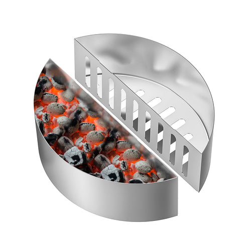Skyflame charcoal basket holder in stainless steel for durable grilling and even heat.