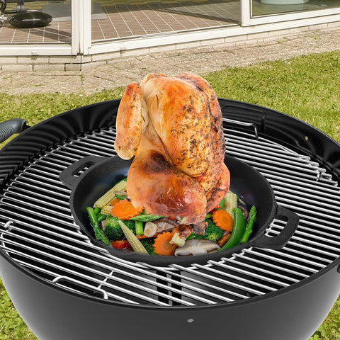 Skyflame Charkettle compatible with 22-inch Weber grills for versatile use.