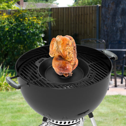 Skyflame Charkettle fits Gourmet BBQ System for flexible setup.